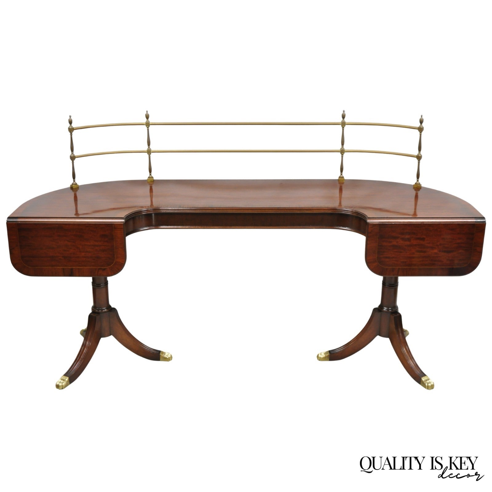 Antique Sheraton Mahogany Duncan Phyfe Dropleaf Sideboard Console Buffet Table