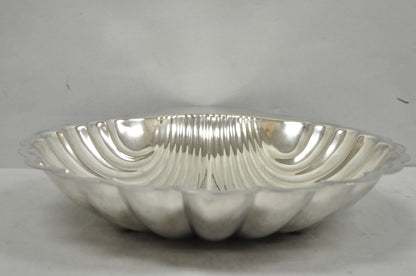 Vintage Mid Century Modern Large Silver Plated Clam Shell Serving Dish Platter