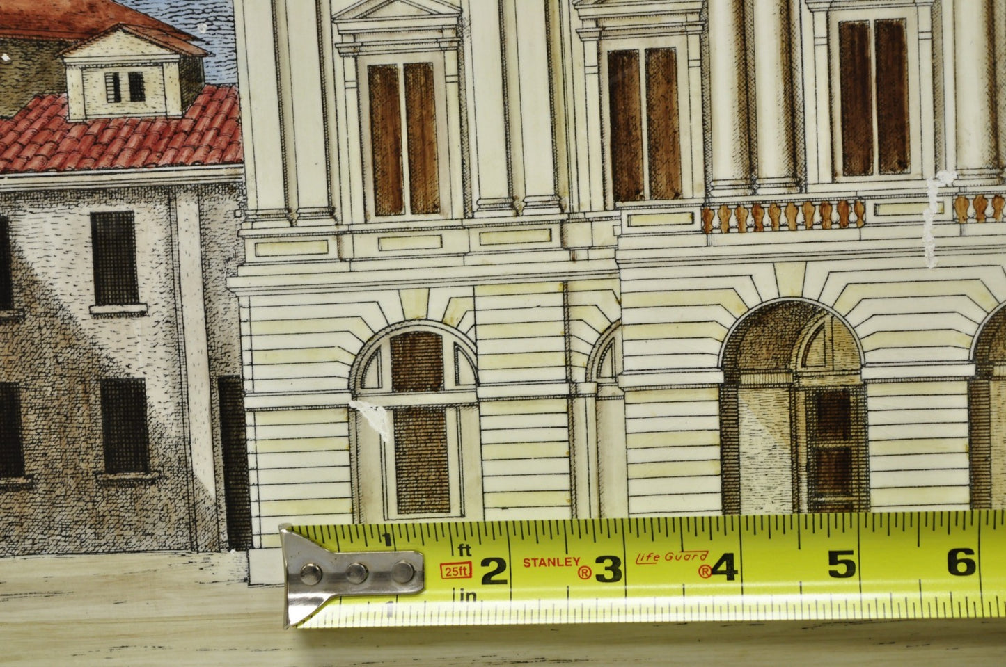 Vintage Fornasetti Milano Italy Italian Large Tole Metal Tray Piazza della Scala