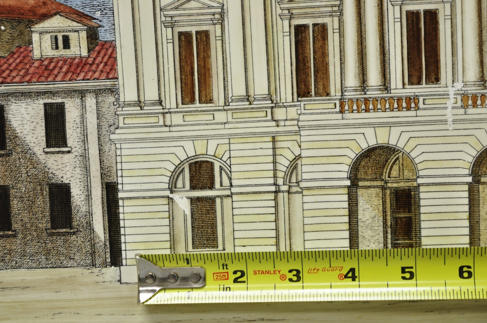 Vintage Fornasetti Milano Italy Italian Large Tole Metal Tray Piazza della Scala
