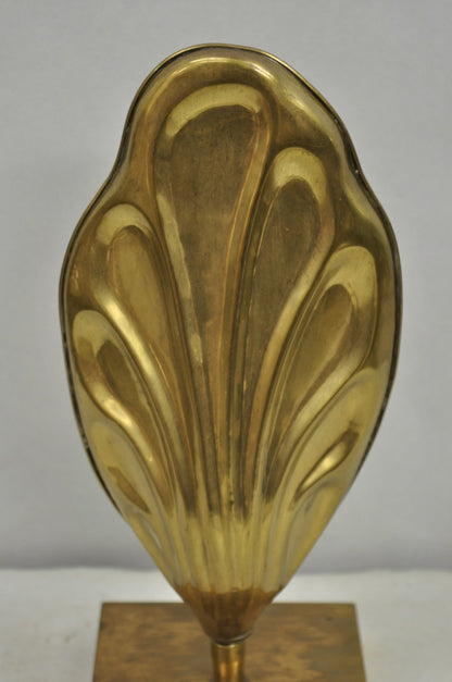 Vintage Chapman Hollywood Regency Burnished Brass Small Leaf Sconce Table Lamp