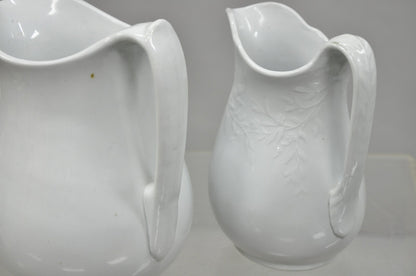 English Ironstone Imperial Hope & Carter Burgess Goddard Water Pitchers Set of 2