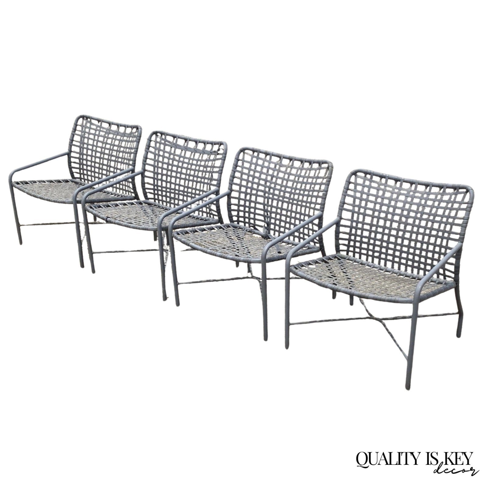 Tropitone Leilani Brown Jordan Aluminum Frame Pool Patio Lounge Chairs - Set 4