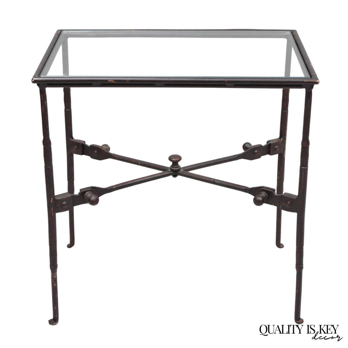 Industrial Modern Giacometti Style Wrought Iron Side Table by Pottery Barn