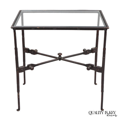 Industrial Modern Giacometti Style Wrought Iron Side Table by Pottery Barn