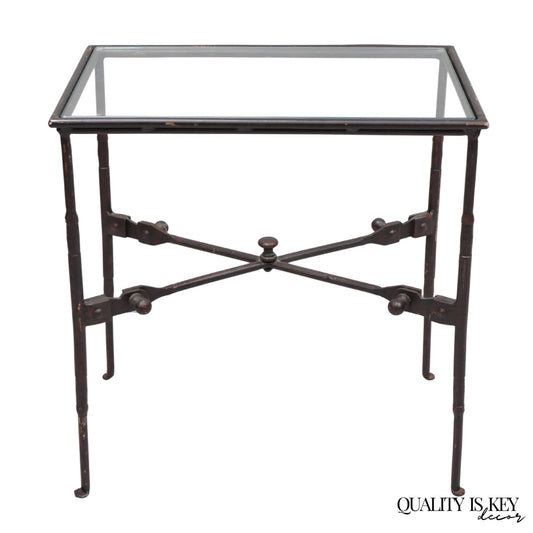 Industrial Modern Giacometti Style Wrought Iron Side Table by Pottery Barn