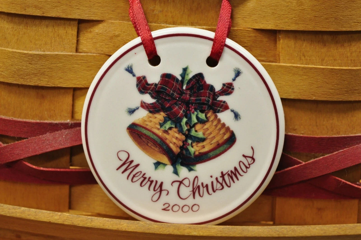 Vintage Longaberger Christmas Edition 2000 Edition Deck the Halls Basket w/ Lid
