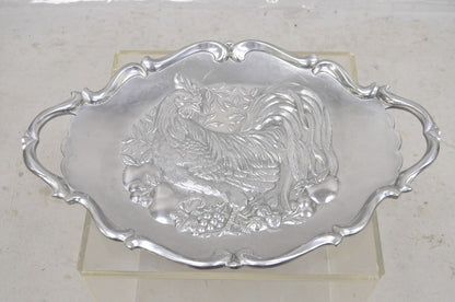 Vintage Lenox Retired Large Rooster Metal Holiday Serving Platter Tray