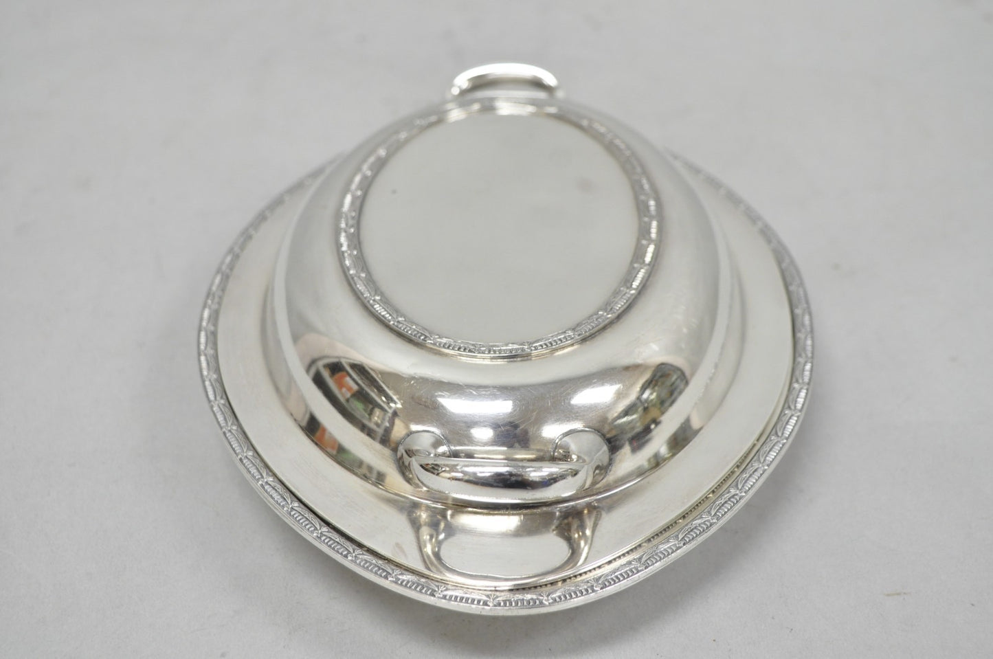 Vintage T&T Silver Plated Victorian Oval Vegetable Serving Platter w/ Drapes