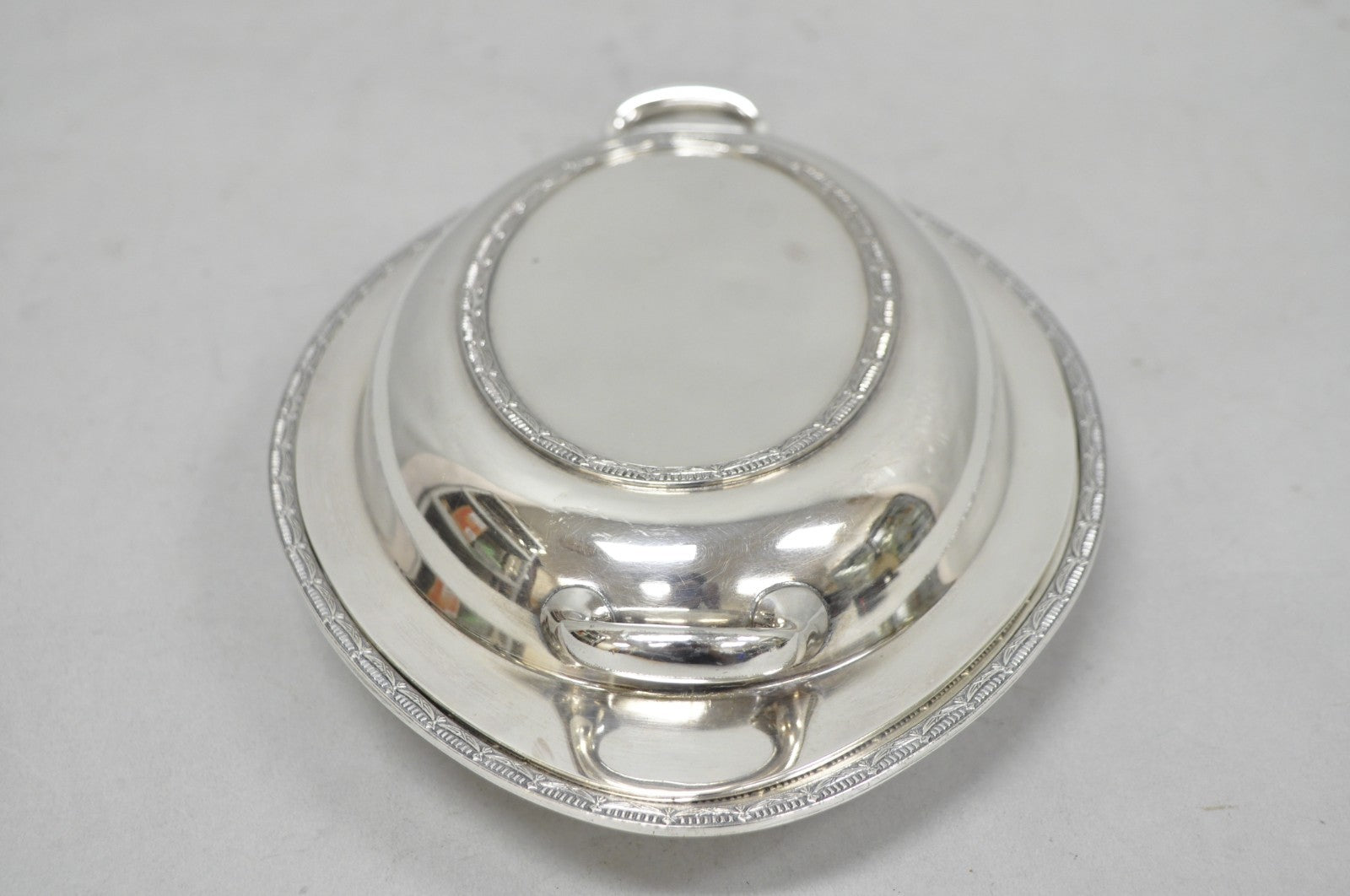 Vintage T&T Silver Plated Victorian Oval Vegetable Serving Platter w/ Drapes
