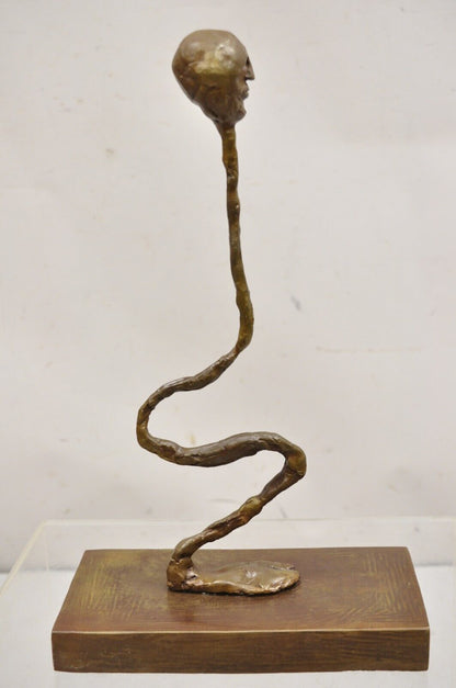 Sheryl C. Benjamin Brutalist Modern Abstract Bronze Serpentine Figure Sculpture