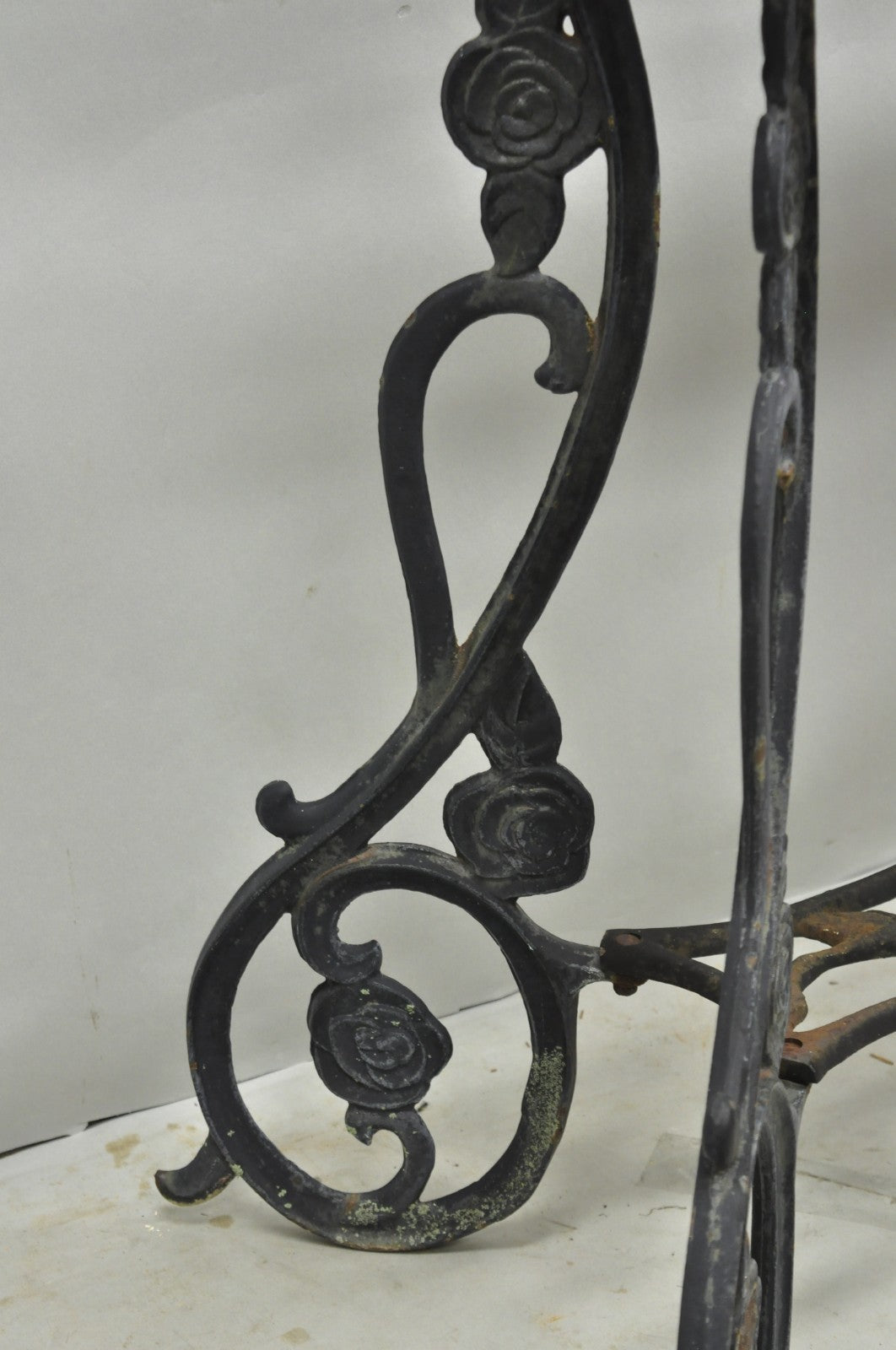 Vintage French Art Nouveau Style Heavy Wrought Iron Garden Planter Plant Stand