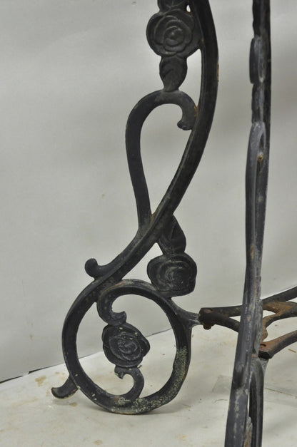 Vintage French Art Nouveau Style Heavy Wrought Iron Garden Planter Plant Stand