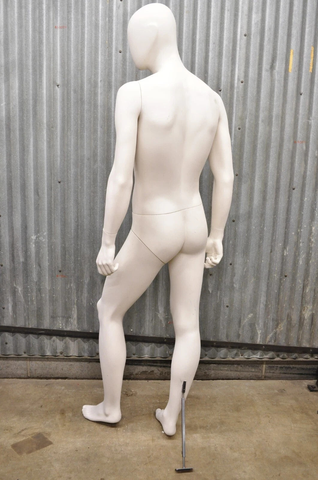 Male Fiberglass White Matte Finish Full Body Display Mannequin by Almax (A)