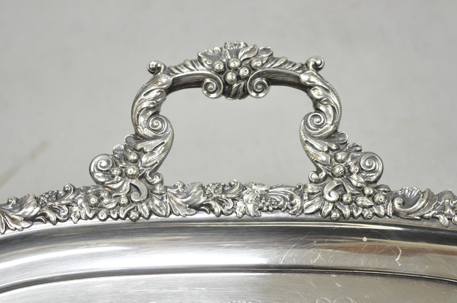 Antique Barker Ellis Victorian Silver Plated Serving Platter Bar Tray Engraved