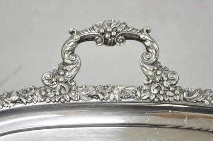 Antique Barker Ellis Victorian Silver Plated Serving Platter Bar Tray Engraved