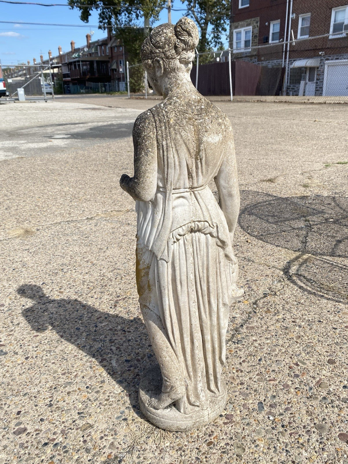 Vintage Greek Classical Goddess Hebe Concrete Stone 40" Garden Statue Figure
