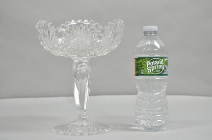 Antique Brilliant Cut Crystal Glass Candy Compote Pedestal Nut Dish - a Pair