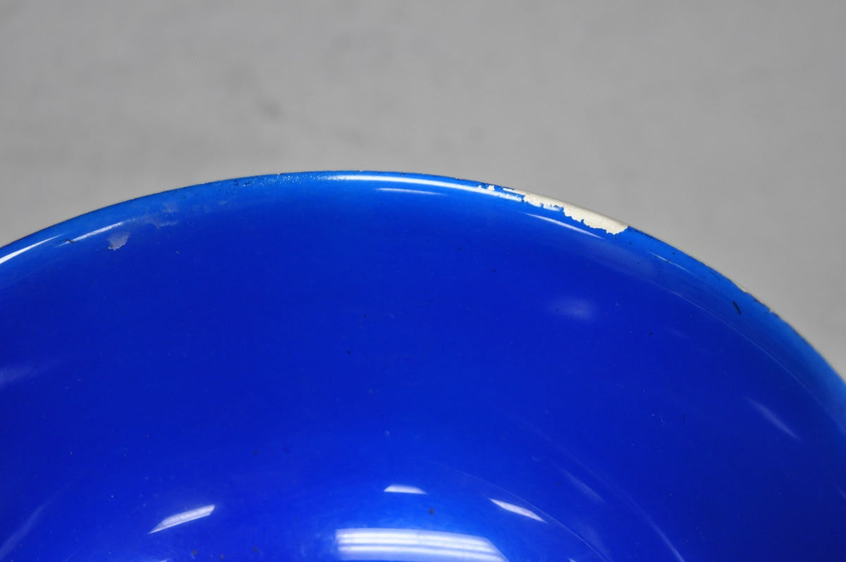 Vintage Reed & Barton 1120 Blue Enamel Silver Plated Small 6.5" Footed Bowl