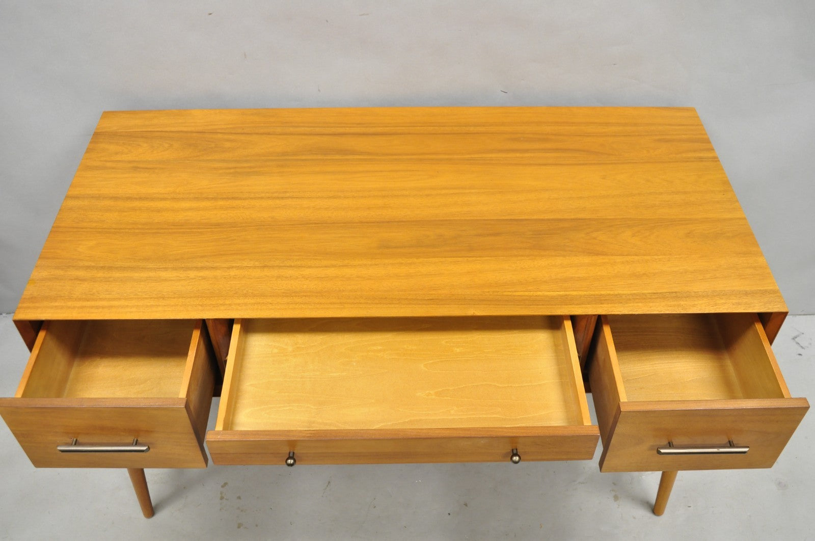 West Elm Williams Sonoma Mid Century Modern Acacia Teak Style Writing Desk (B)