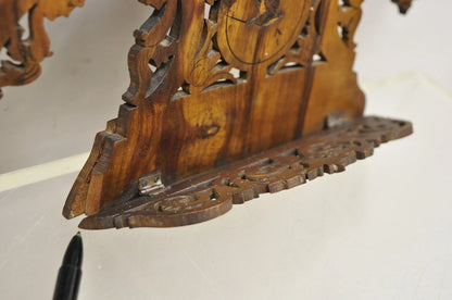 19th C Italian Sorrento Folding Marquetry Inlay Small Picture Frame Wall Mirror