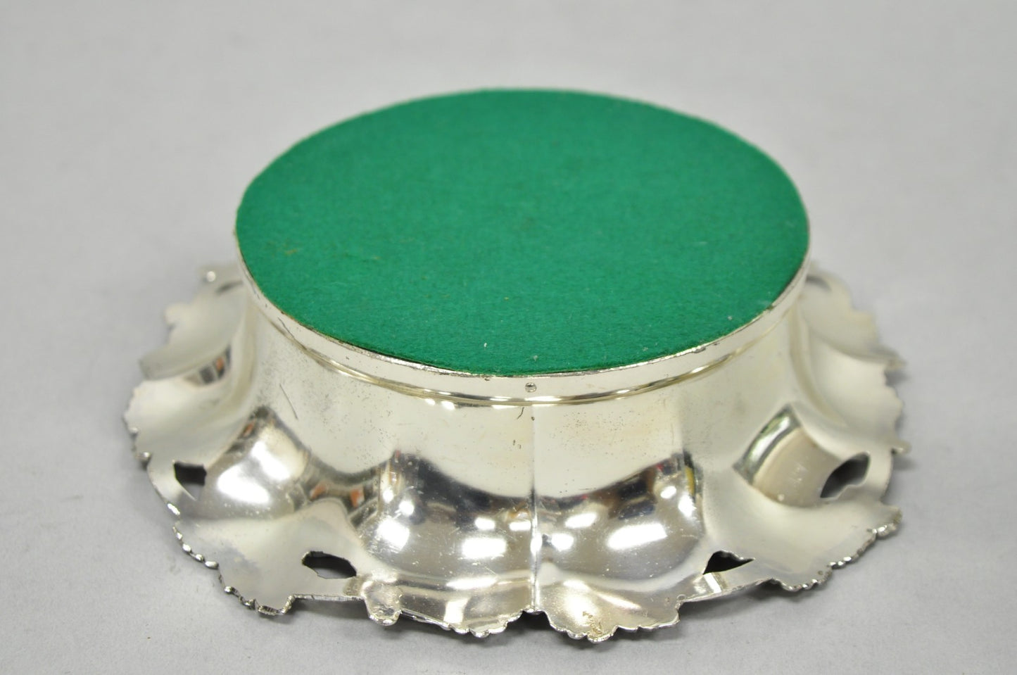 Vintage English Victorian Silver Plated Grapevine Repousse Wine Bottle Coaster