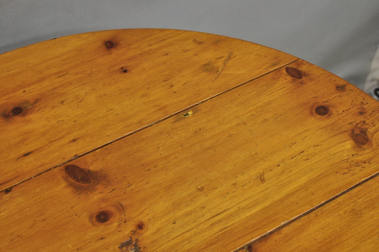 Vintage French Country Oval Pine Wood 78" Baluster Leg Farmhouse Dining Table
