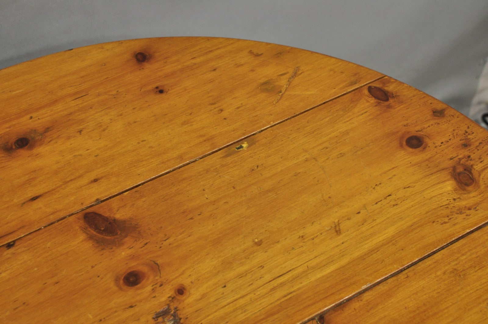 Vintage French Country Oval Pine Wood 78" Baluster Leg Farmhouse Dining Table