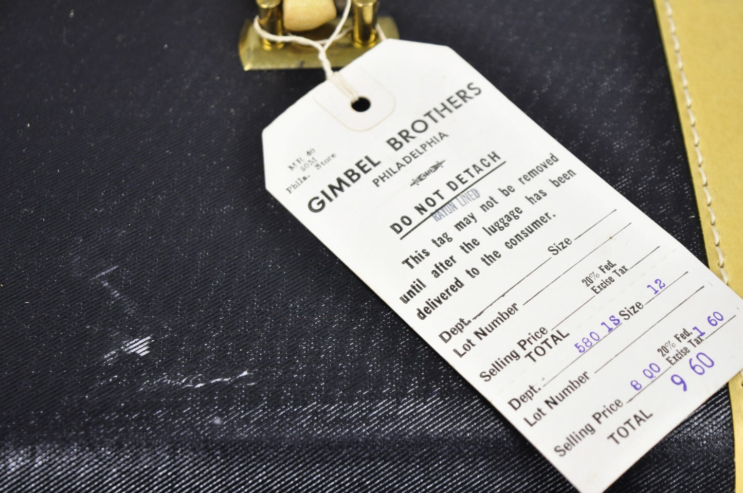 Vintage Art Deco Black & White Hard Case Travel Luggage Suitcase - 2 Pc Set