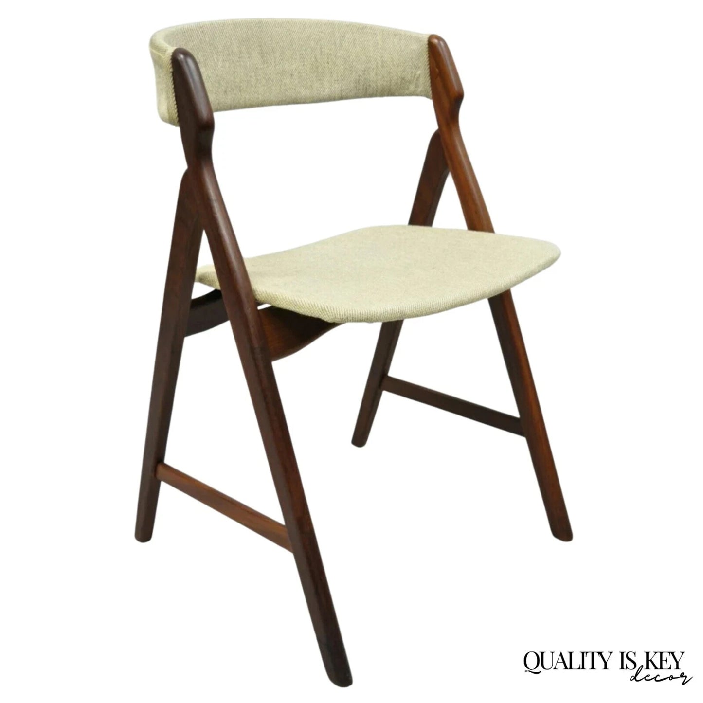 T.H. Harlev Farstrup Mid Century Danish Modern Teak A-Frame Dining Side Chair