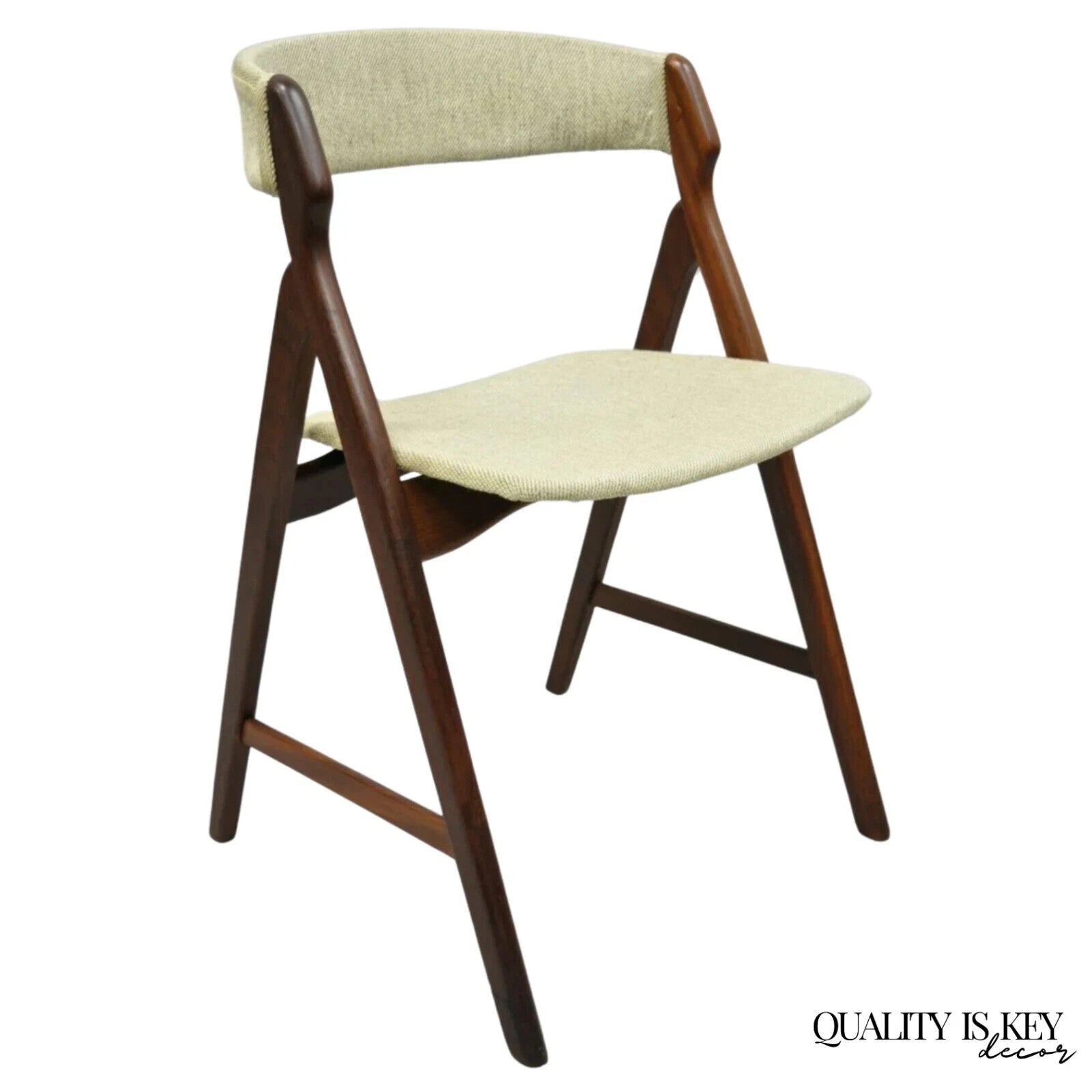 T.H. Harlev Farstrup Mid Century Danish Modern Teak A-Frame Dining Side Chair
