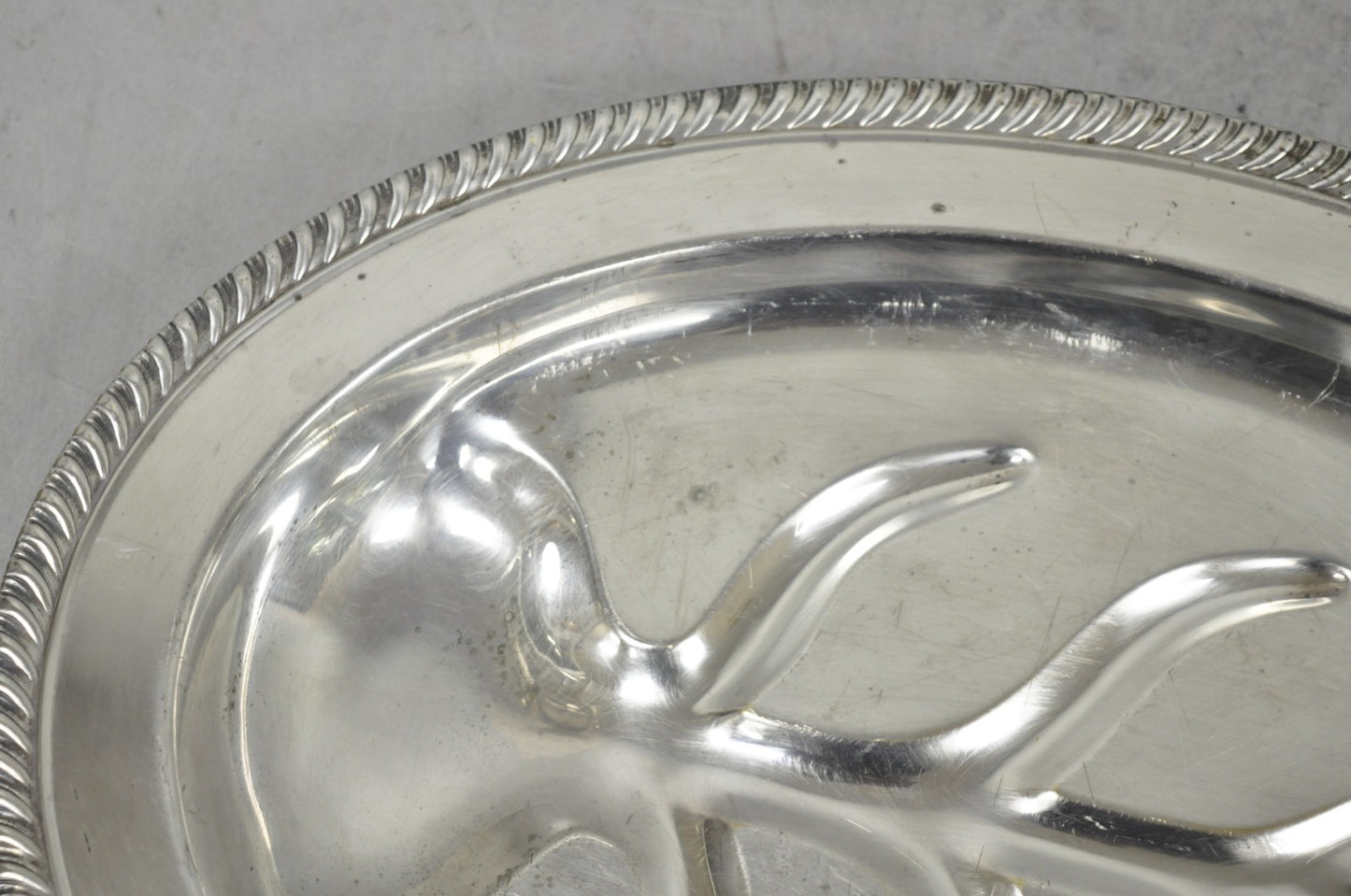 Vintage FB Rogers Silver Plated Oval Meat Cutlery Serving Platter Tray