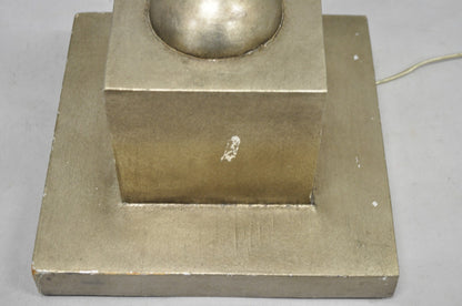 Vintage Leeazanne Postmodern Art Deco Style Metal Tapered Skyscraper Floor Lamp