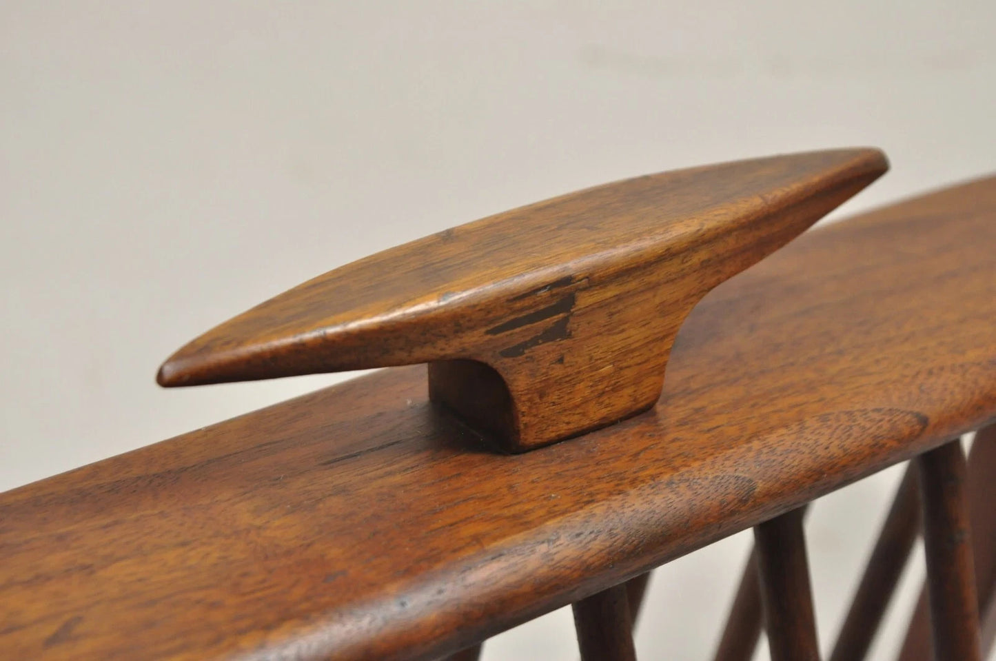 Arthur Umanoff Mid Century Danish Modern Teak Wood Compass Book & Magazine Rack