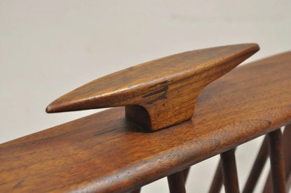 Arthur Umanoff Mid Century Danish Modern Teak Wood Compass Book & Magazine Rack