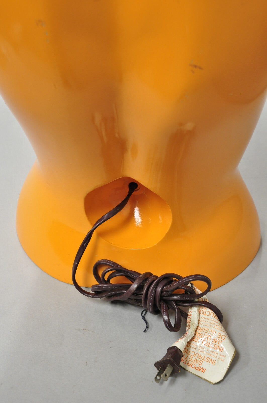 Vintage Modern Pop Art Orange Fiberglass Mannequin Female Nude Torso Table Lamp