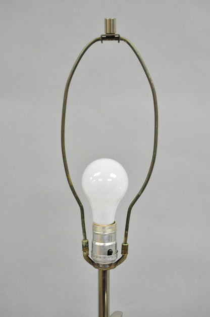 Vintage Mid Century Modern Laurel Sculptural Gunmetal Table Lamp by Weiss & Barr