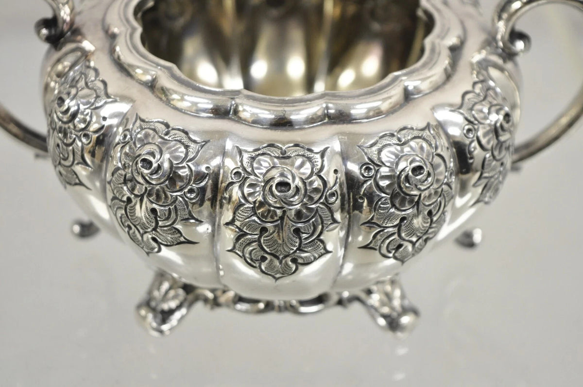 Vintage Victorian 1881 Rogers Canada Silver Plated Sugar Bowl and Creamer Set