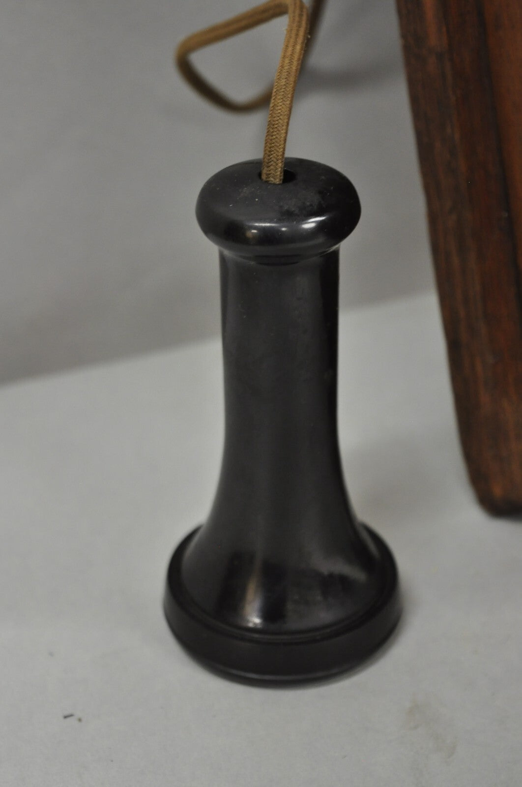 Antique Victorian Quartersawn Oak Hand Crank Candlestick Phone Wall Telephone