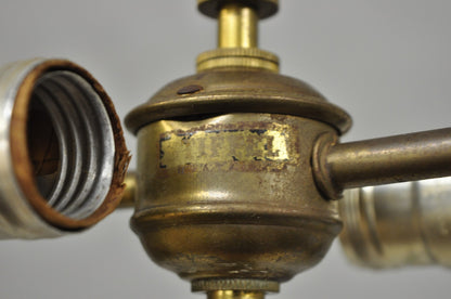 Vintage Gerald Thurston Stiffel Mid Century Modern Brass Tripod Table Lamp Pair