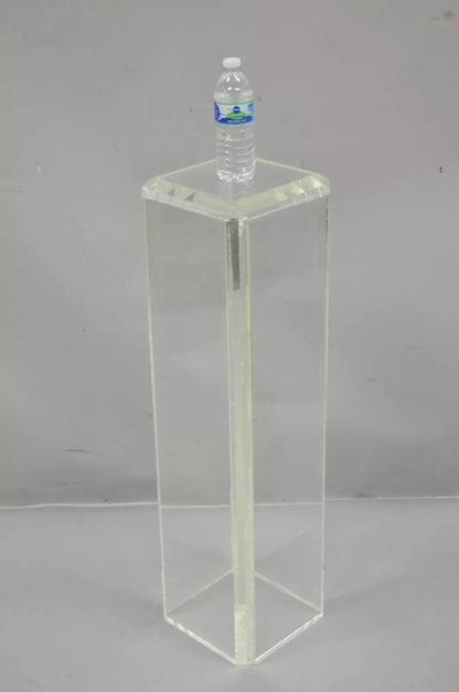 Vintage Mid Century Modern Clear Lucite 36" Acrylic Plant Stand Pedestal