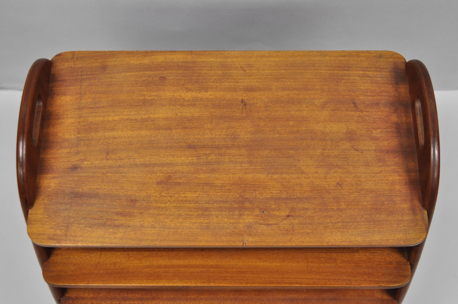 Mid Century Danish Modern Teak Wood Magazine Rack Book Stand Bookcase Side Table