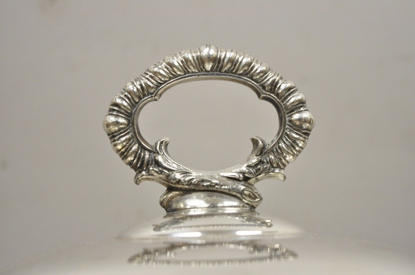Vtg English Regency Victorian Silver Plated Lidded Vegetable Serving Dish Bowl