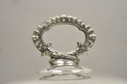 Vtg English Regency Victorian Silver Plated Lidded Vegetable Serving Dish Bowl