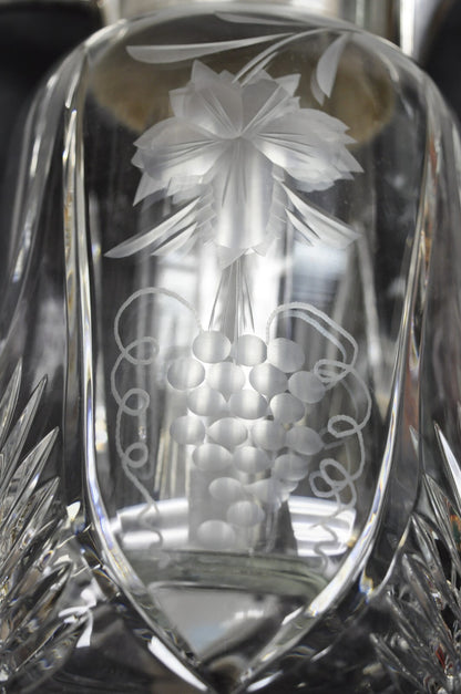 Antique Victorian German Silver Plated Cut Crystal Glass Lemonade Water Pitcher