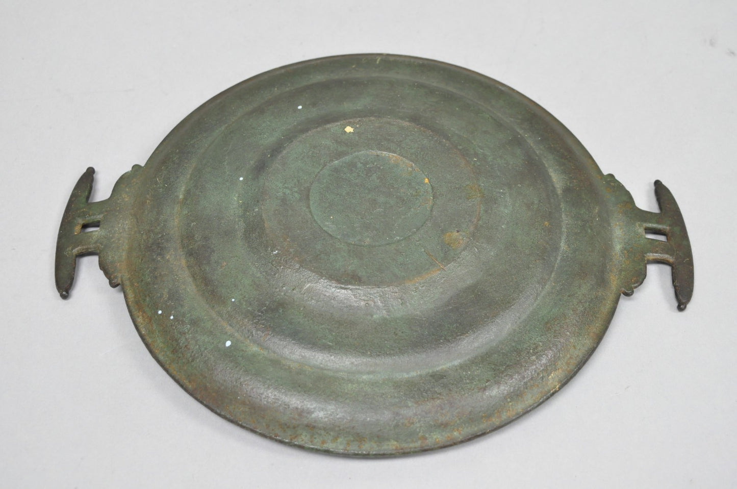 Vintage Roman Classical Style Figural Cast Iron Twin Handle Charger Dish