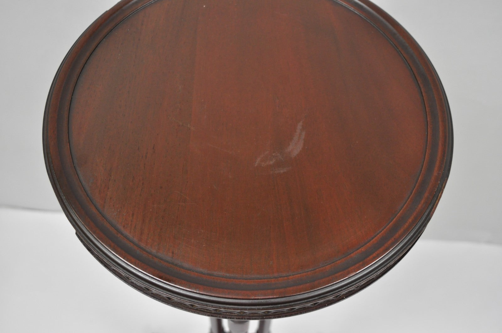 Vintage Mersman Regency Style Mahogany 46" Tall Pedestal Plant Stand Table
