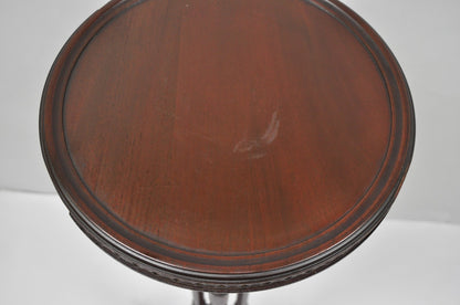 Vintage Mersman Regency Style Mahogany 46" Tall Pedestal Plant Stand Table