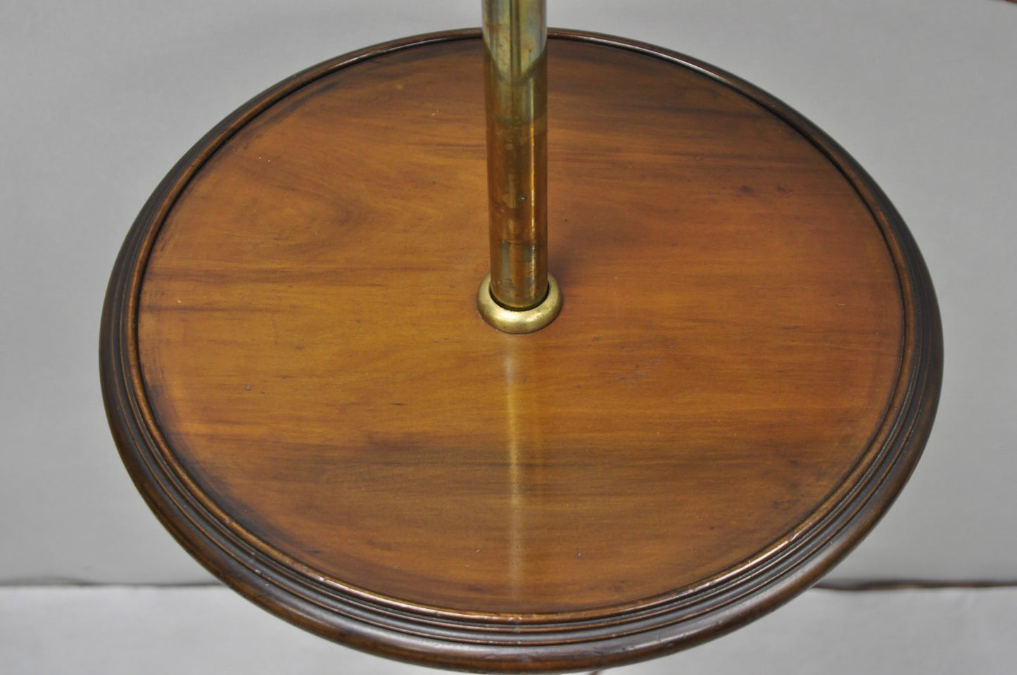 Antique English Victorian Cast Iron Paw Foot Walnut & Brass Lectern Table w Lamp