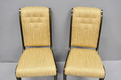 Vintage Regency Style Black Lacquer Klismos Saber Leg Dining Side Chairs - Pair
